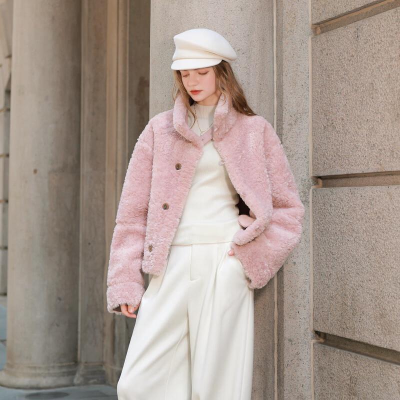 

Зимнее двустороннее пальто из искусственной замши и меха Санцай 2025 M 160/84A