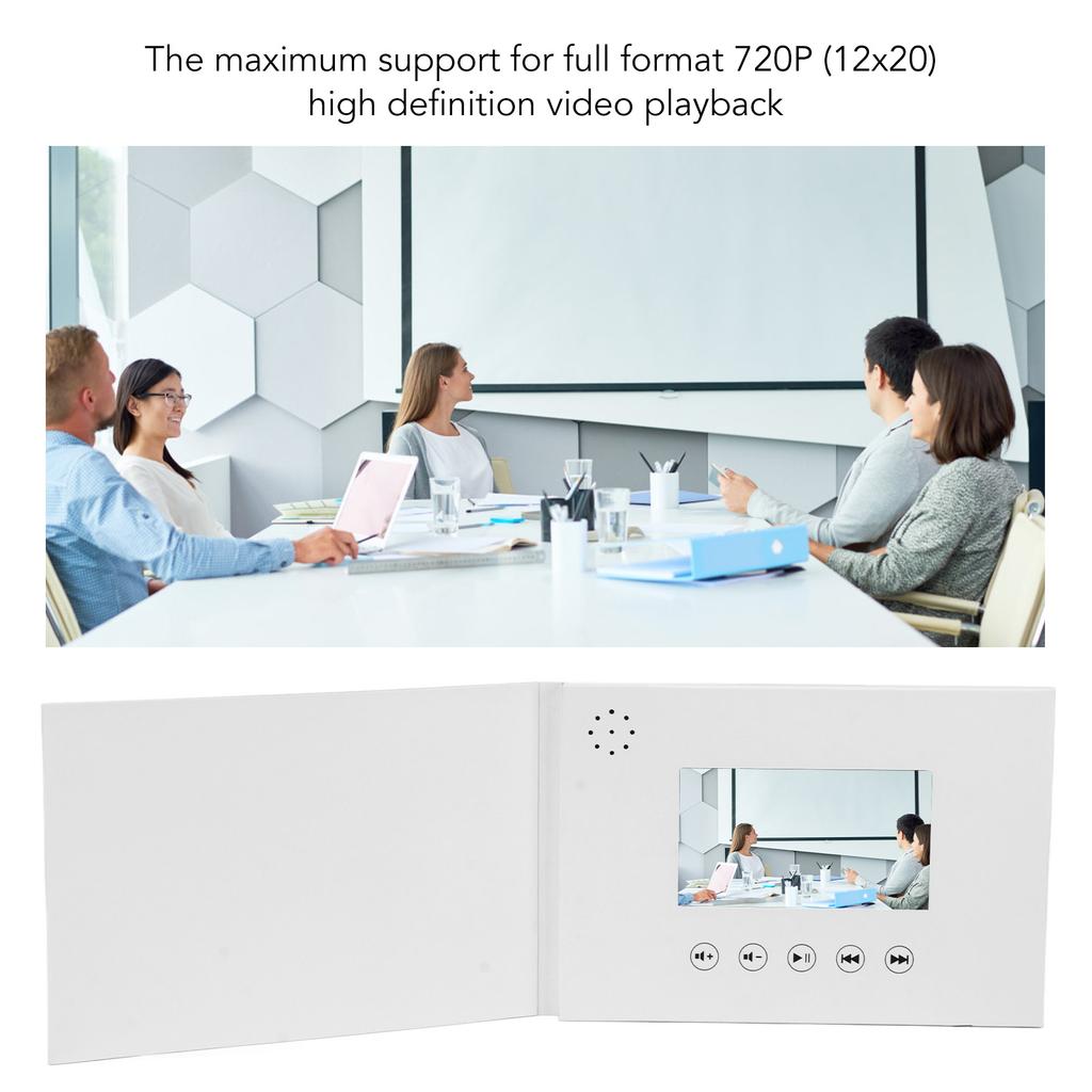 Tarjeta de felicitación de video USB Tarjeta de felicitación de video de moda Folleto de video Reproducción de video HD para decoraciones de boda