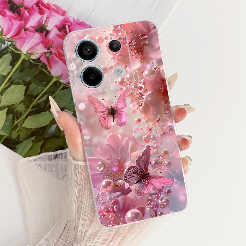 For Xiaomi Poco X6 Pro PocoX6 Cute Flower Butterfly Cat Painted Case For POCO X 6 X6Pro Soft Silicone TPU Phone Cases