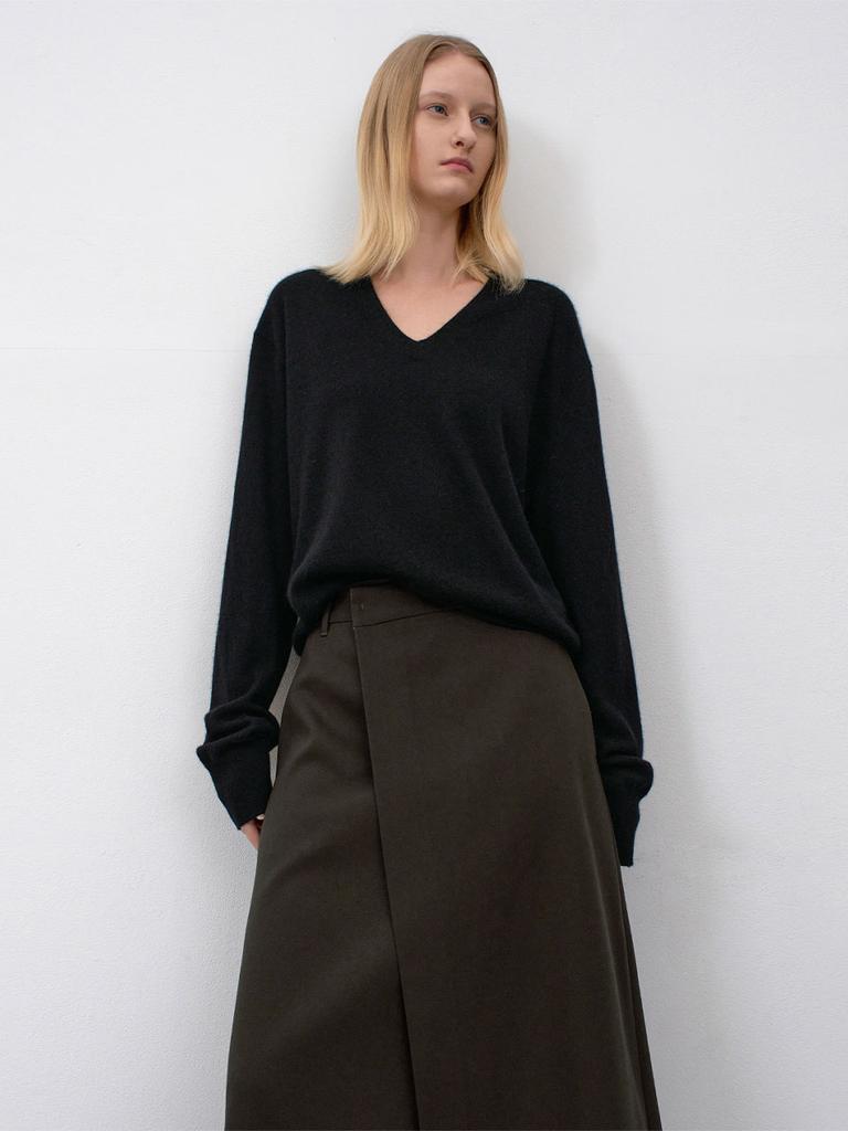ATELIER NAIN Essential Unbalanced Wrap Skirt(Sk-5067)