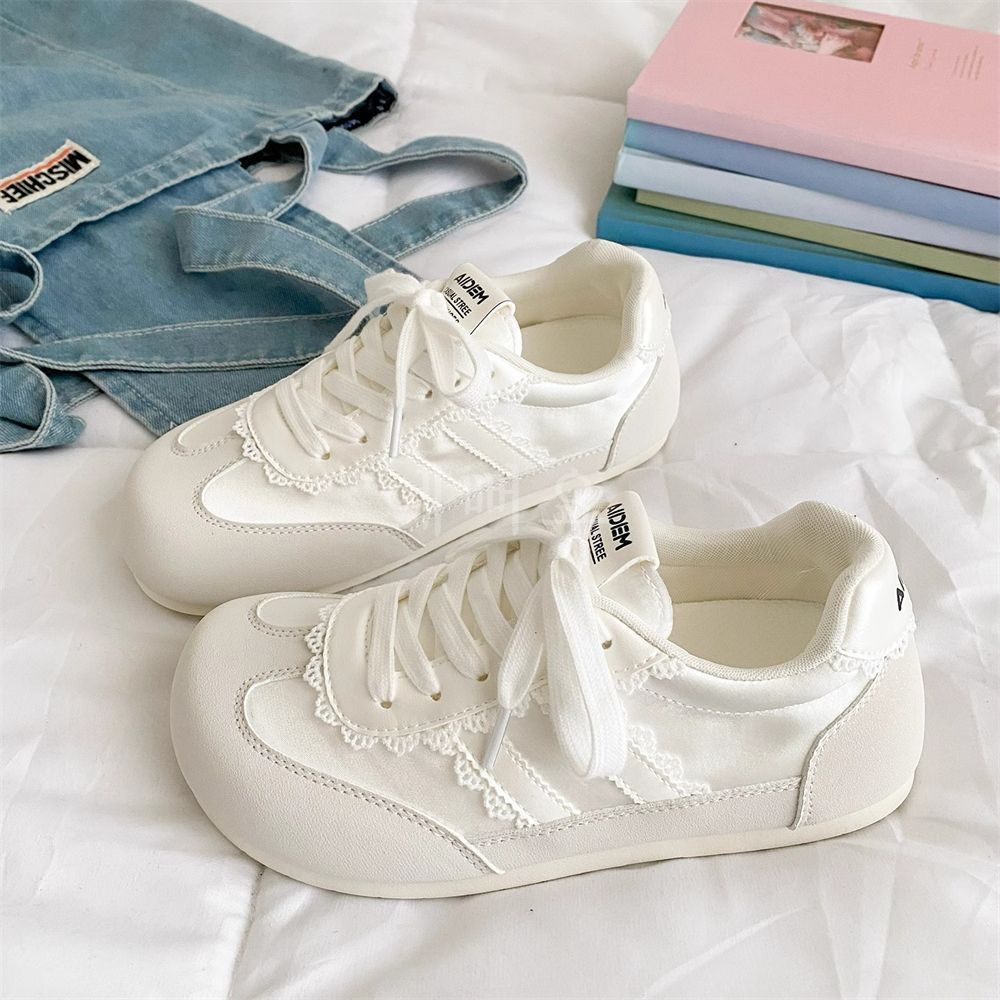 Sweet puff board shoes women's 2025 new little white shoes autumn thin breathable versatile skirt ballet training shoes