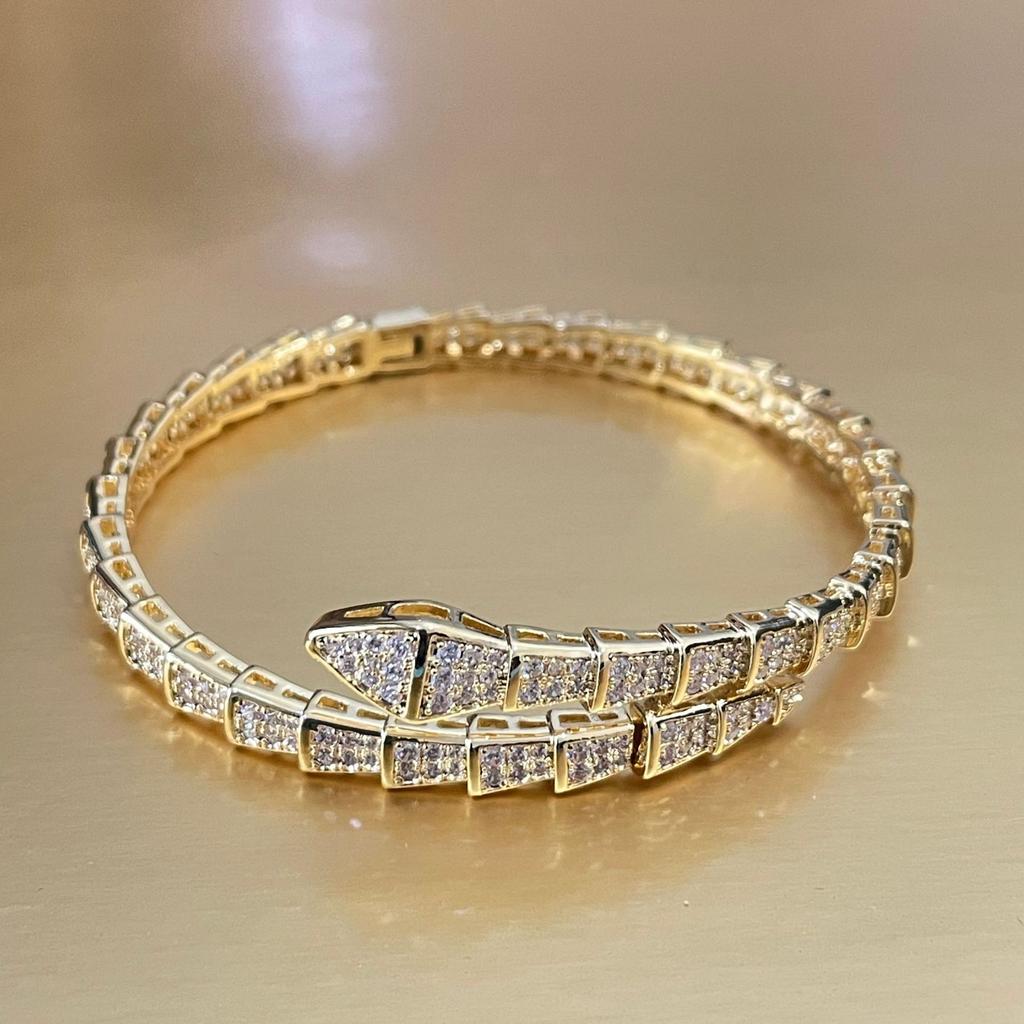 Snake Shaped Zircon Bracelet Girls Niche Bracelet Snake Bone Bracelet