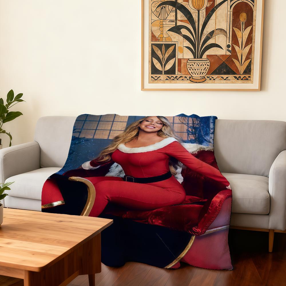 Singer M-Mariah C-Carey Merry Christmas Blanket Super Warm Comfortable Plush Throw Blanket Child Home Sofa Bedroom Gift 30x40in