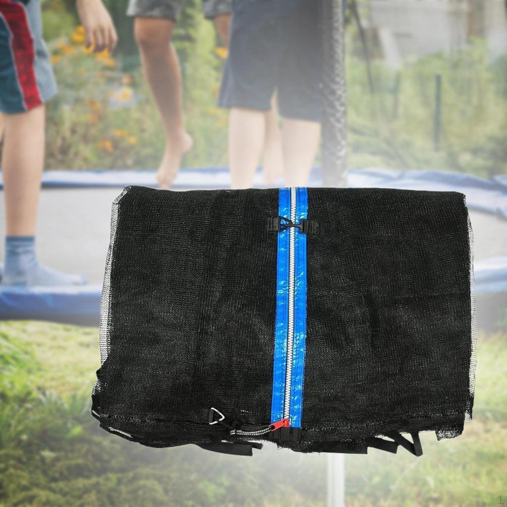 Trampolinnetz Atmungsaktiv für 6 Stangen Komfortables platzsparendes Hakendesign Sicherheitsgehäuse