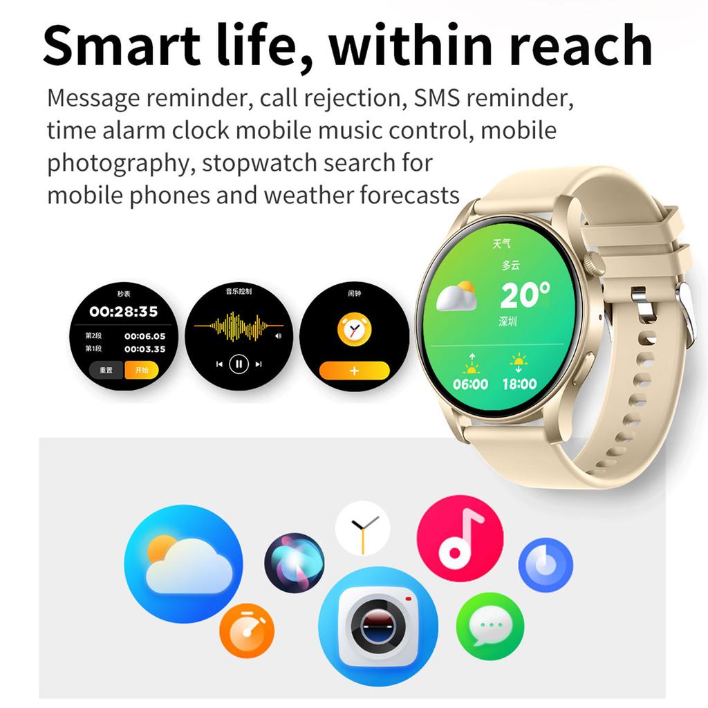 KC88 1,43 Zoll AMOLED-Bildschirm Smartwatch Bluetooth-kompatibles Anrufen Herzfrequenz Blutdruckmonitor