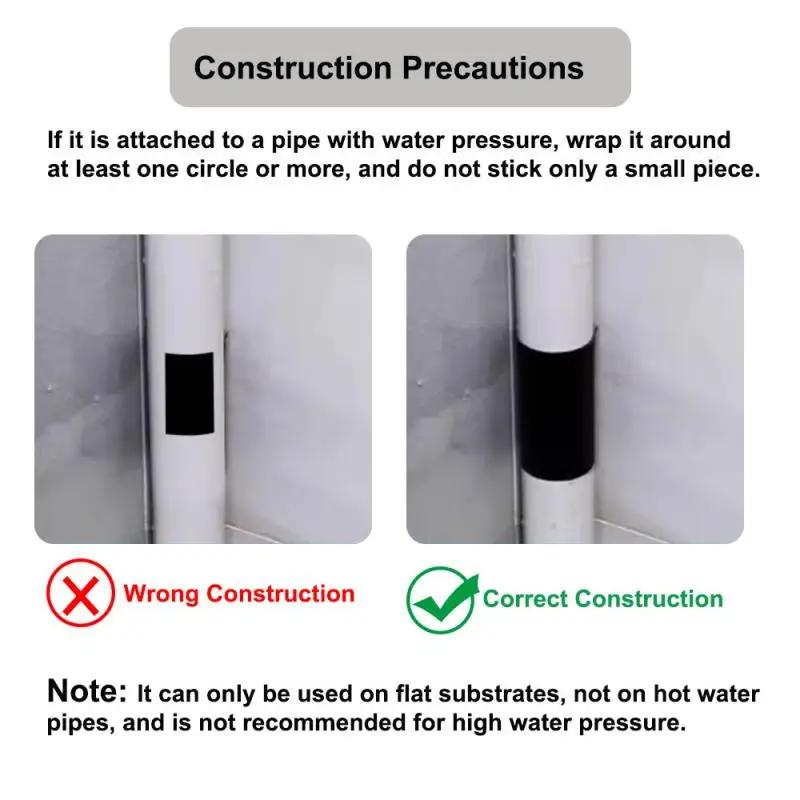 150cm Superstark PVC Vattentät Silikontejp Vattenrör Snabb Läckagesäker Reparation Isolering Lim Stoppa Läckage Försegling Reparation