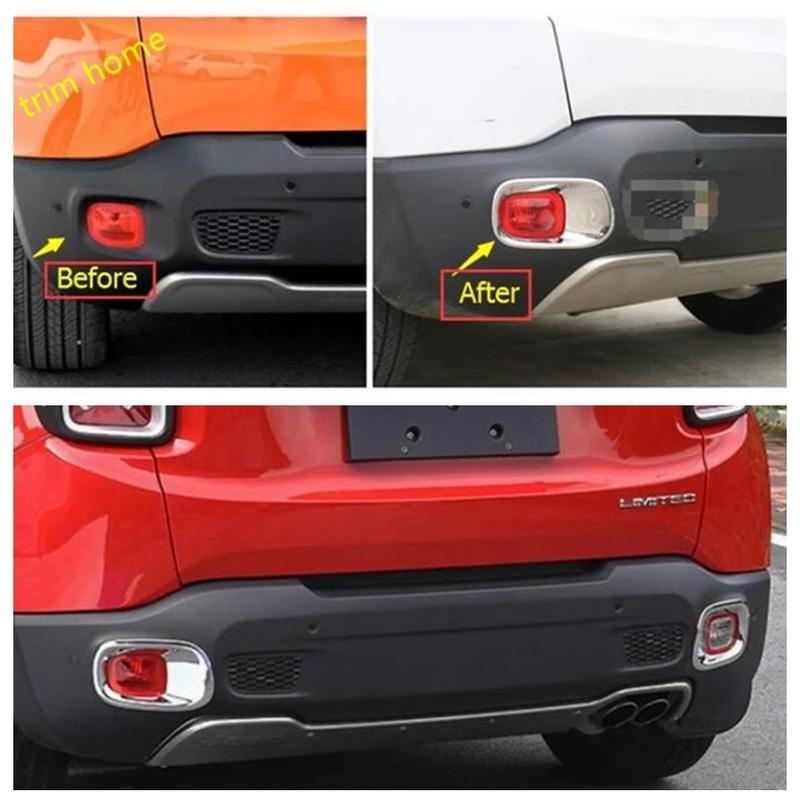 Tail Rear Reflector Fog Lights Lamps Decoration Frame Cover Trim Fit For Jeep Renegade 2015 - Car Accessories