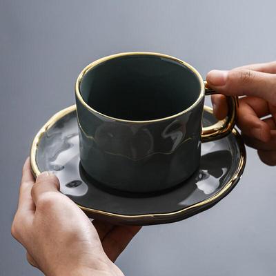 Guyou Light Luxury European Style Ceramic Coffee Cup with Saucer