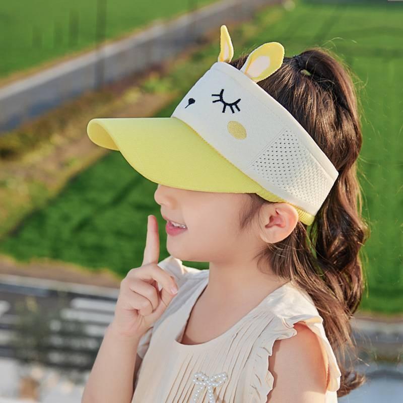 Kids Cartoon Bunny Summer Sun Hat With Breathable Polyester For Outdoor Play