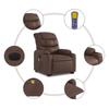 Vidaxl Reclining and Standing Upright Armchair with Massage, Electric, Brown