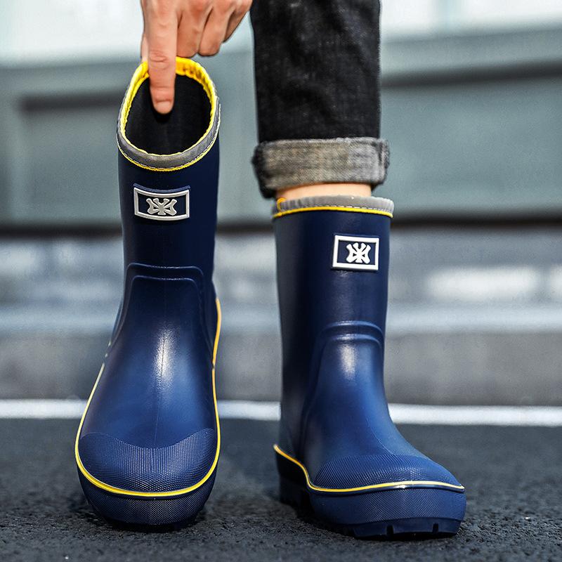 

Fashion versatile men s waterproof rain shoes outdoor wear-resistant and non-slip fishing water shoes car wash camping wading rubber shoes 45