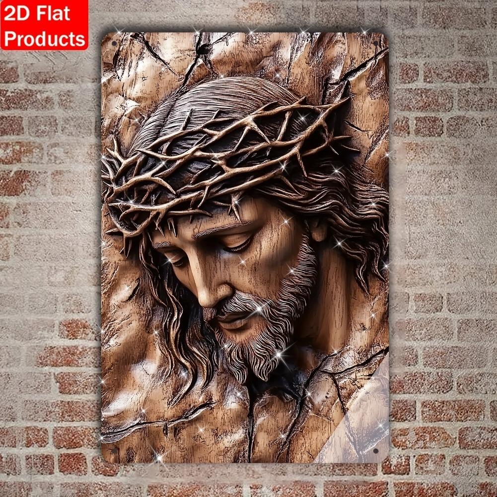 [1 szt. Bohemian Jezusa Sztuka Ścienna] Bohemian Chrystus Ukrzyżowanie Dekoracyjna Tablica - 1 szt. Aluminiowa Sztuka do Zawieszenia na Ścianie