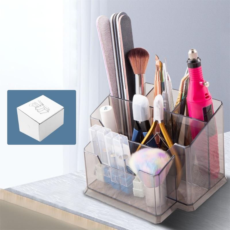 Nail Drill Holder Nail Drill Machine Storage Box Acrylic Nail Drill Bits Holder Makeup Brush Holder Manicure Tools