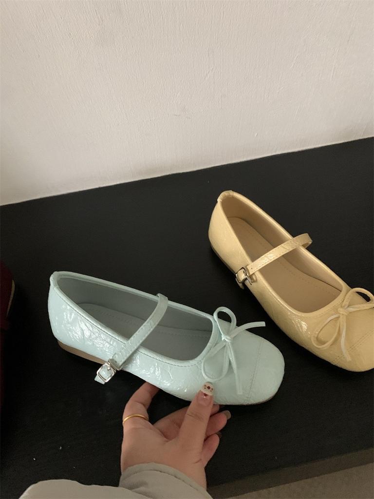 French bow Mary Jane shoes ballet shoes flat shoes Zichun gentle shallow mouth single shoes soft sole