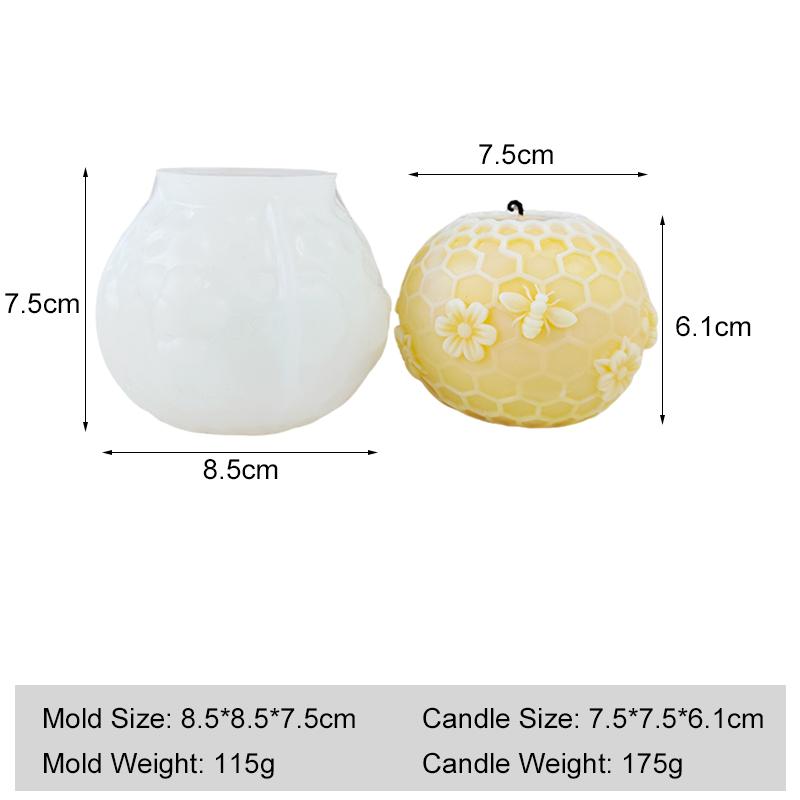 Honeycomb Cylinder Sphere Silicone Candle Mold Bee Daisy Relief Handmade Pillar Plaster Ornament Mould Candle Making Supplies