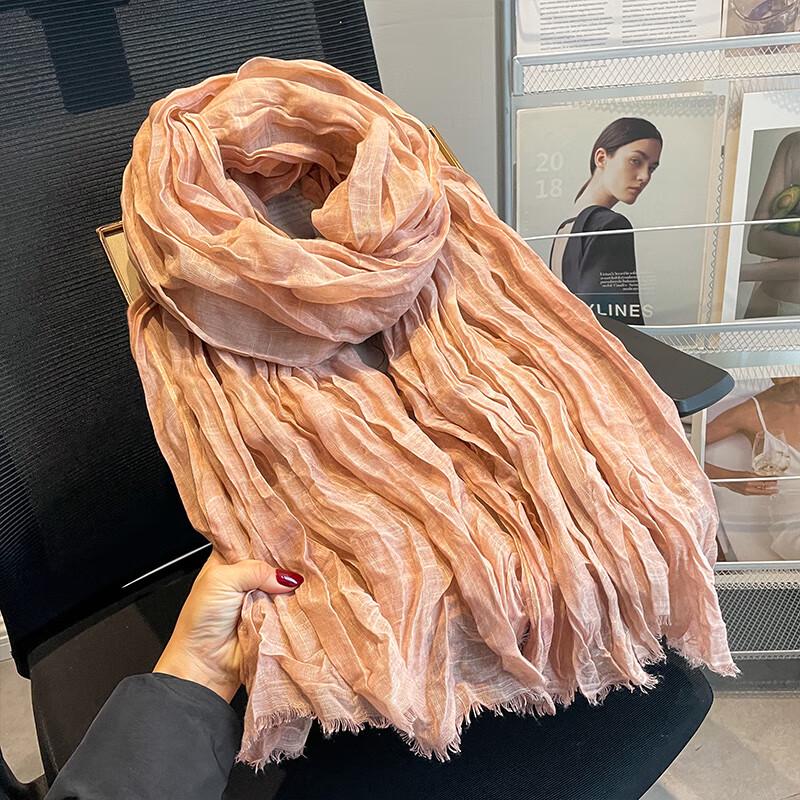 UOSU Плиссированный хлопково-льняной шарф