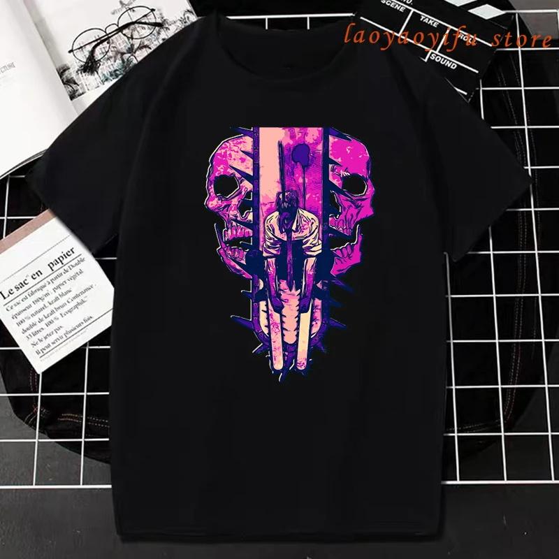 

Chainsaw Unisex TShirt Unisex Women 100 Cotton Plus Size Daily Casual Japanese Anime Oversized Graphic ONeck Streetwear Unisex Tees S