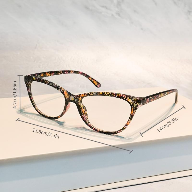 3pcs Stylish Cat-Eye Womens Reading Glasses, Classic Print Design Anti-Blue Light Comfortable Wear Glasses for Book Reading