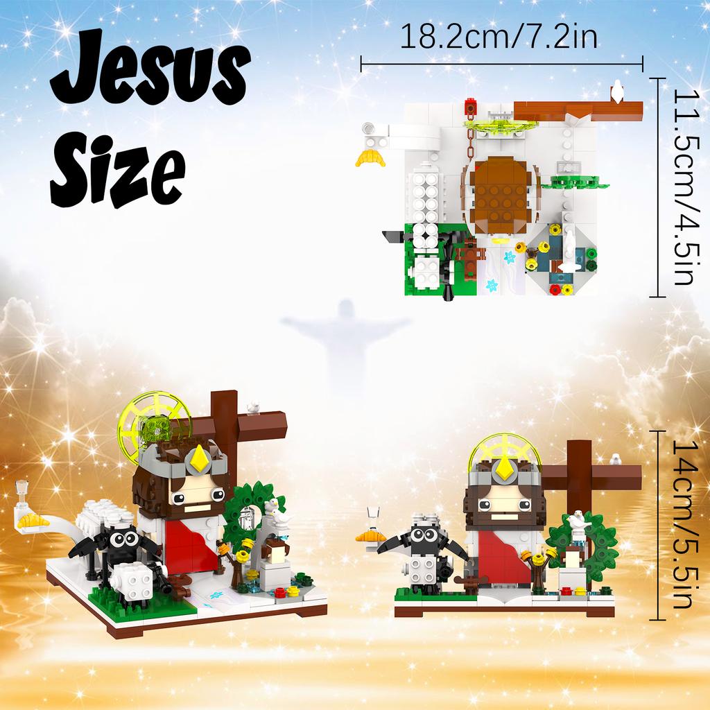 Jesus Shepherd God Building Blocks, Jesus Bible Story Action Figuretoys, Easter And Christmas Gifts For Kids Adults, 351Pcs