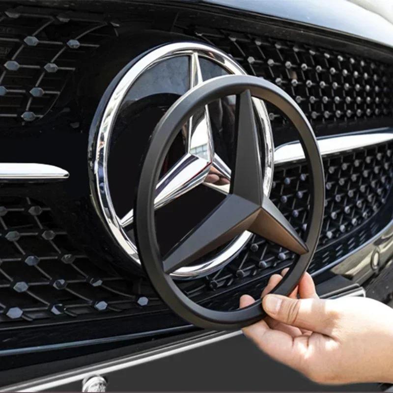 Car Sticker 1Pcs Car Front Grille Badge Decal Cover Emblem for Mercedes Benz W204 W205 W210 W211 W212 W213 C E Class GLA GLK ML 