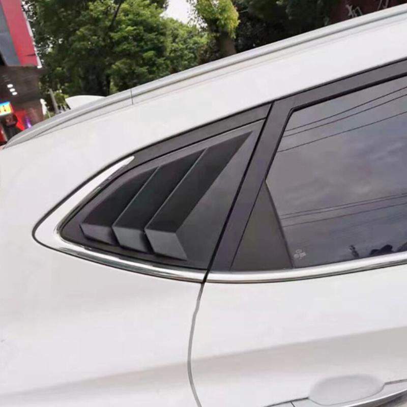 For Hyundai Tucson 2016- 2Pcs Car Rear Window Side Vent Shutter Louver Cover Trim Black Carbon Fiber Exterior Accessories