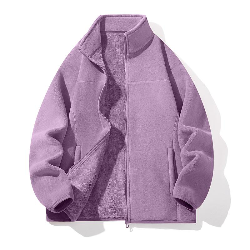 Men's Jacket Couple's Fleece Jacket Plus Velvet Thickened Warm Polar Fleece Sweatshirt Jacket Liner