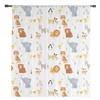 Cortinas transparentes de desenho animado animal tigre leão elefante pinguim para decoração de sala de estar cortinas de janela cozinha cortinas de tule voile