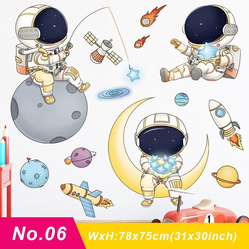 

Astronaut Wall Stickers for Kids Room Nursery, Removable PVC Decals DIY Poster Murals, Bedroom Living Room Home Decor 30x90cmX2pcs