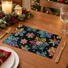 Christmas Placemat with Print Heat- Table Holiday Dining Table Decor for Home