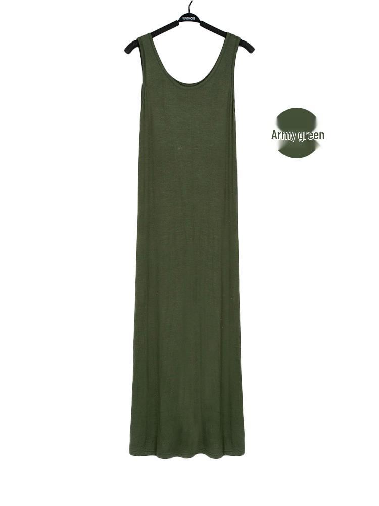 Women's Plus Size Spaghetti Strap Loose Modal Long Beach Dress