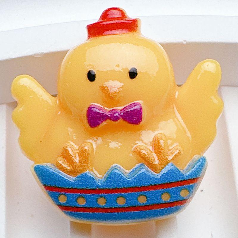 10Pcs New Cute Cartoon Easter Bunny, Egg, Turkey Series Flat Back Ornament Jewelry Bows Accessories