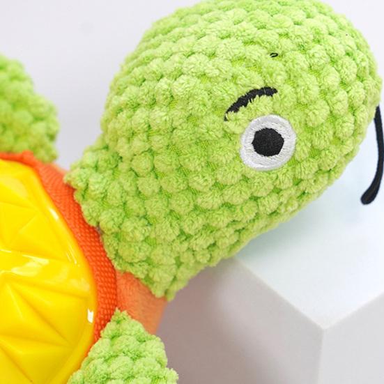 Pet Toy Molar Teeth Guard Soft Tough Chew Toy Turtle Shape Bite-Resistant Tooth Cleaner Dog Toy with Built-in Sound