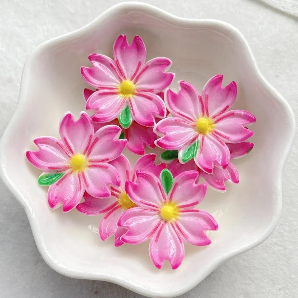 10 Pcs Cute Cartoon Flower Series Resin Crafts for Scrapbooking and DIY Jewelry Making