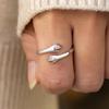 Adjustable Open Embrace Ring Fashion Fresh Couple Matching Rings Creative Personality Versatile Design
