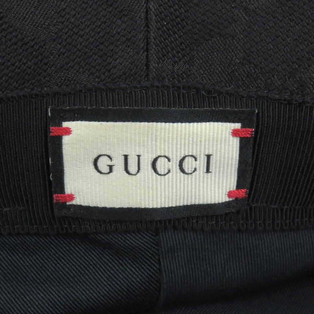 Great GUCCI Hat GG Canvas GG Marmont Bucket Black Polyester Mens 576587 Used