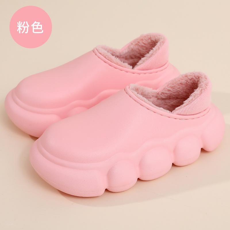 

Thick-soled waterproof cotton slippers for home leisure women s winter thickened warm indoor home household women s cotton shoes 36-37 Fits (35-36) рожевий