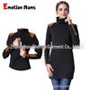 Warm High Neck Slim Fit Nursing Maternity Top with Integrated Bra for Autumn/Winter