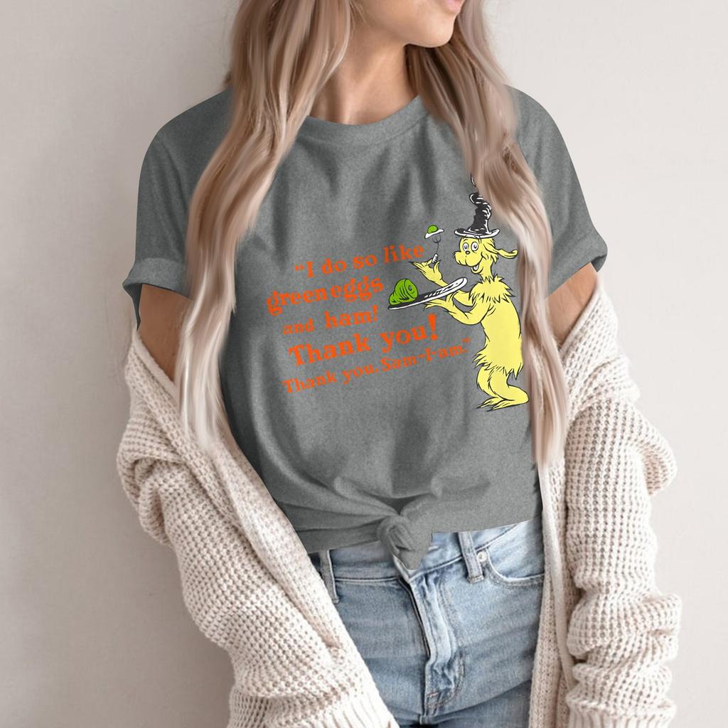 Women's Casual Fashion Street Slim Short Sleeve Printed T-Shirt Top