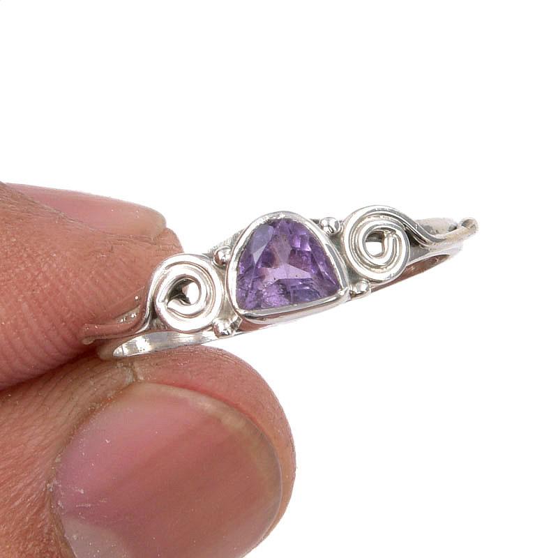

Natural Pink Amethyst Gemstone Handmade 925 Sterling Silver Gift Ring S.8 k9i92