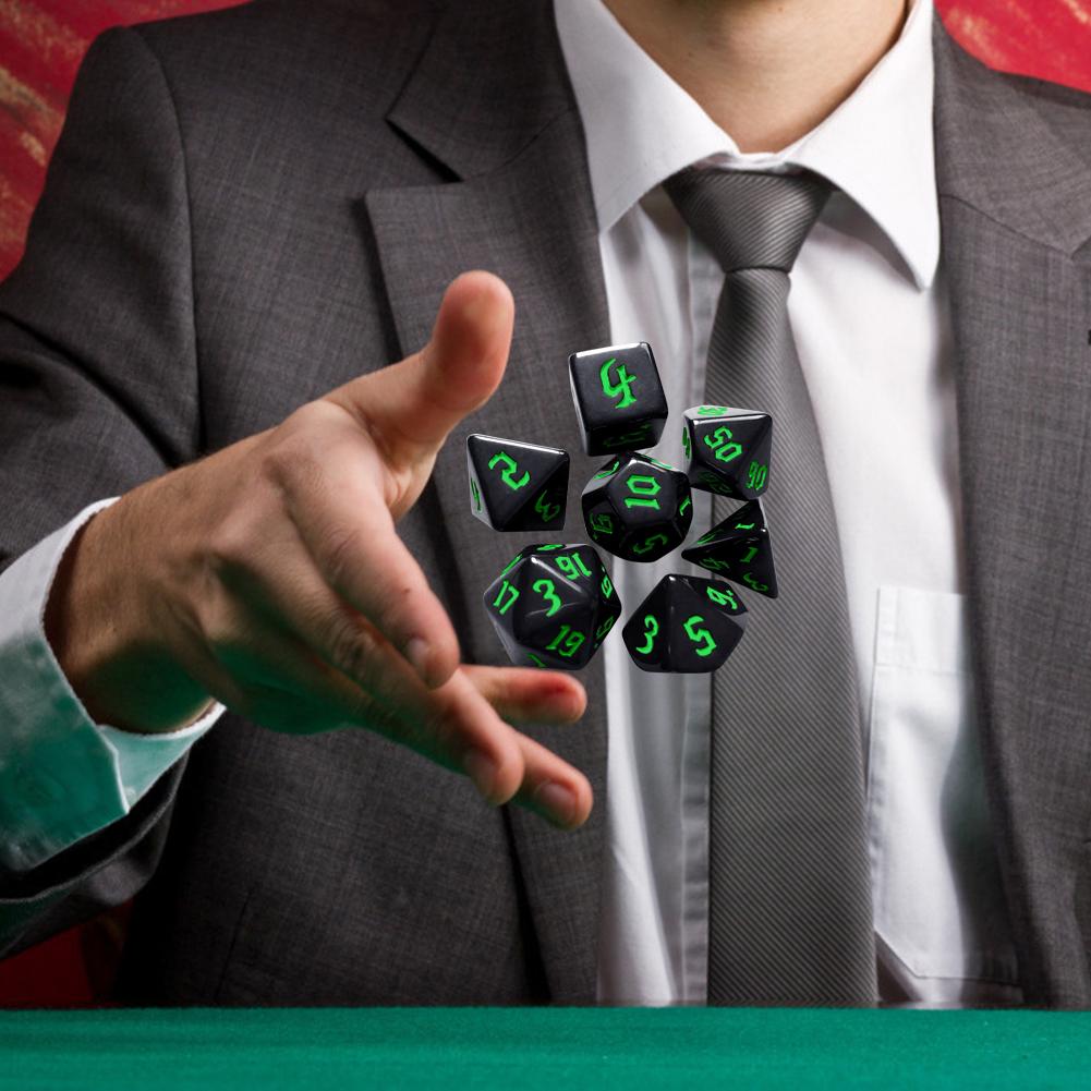 D4 D6 D8 D10 D12 D20 Multifaceted Dices Set Tabletop Role-Playing Game DND Dice