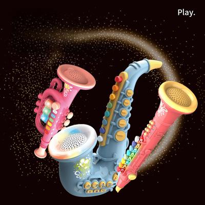 4-6 Yaş Çocuklar İçin Oyuncak Saksafon Müzik ve Işık Efektli Oyuncak Trompet Erkek ve Kız Çocuklar İçin Eğitici Müzik Aletleri