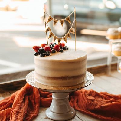 Topper na tort weselny Vintage Affair Rustykalny Just Married Tort weselny lub ser Girlanda Dekoracja na wieczór panieński