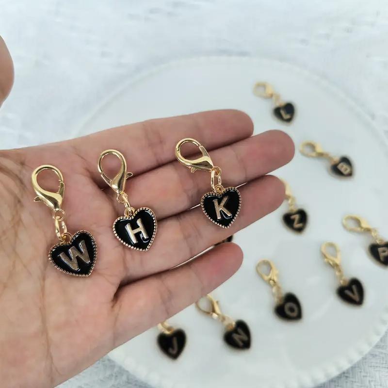 1PC Love Keychain Creativity Heart Shaped Design DIY Party Metal Gift 26 English Letters Keychain Marker Lobster Buckle