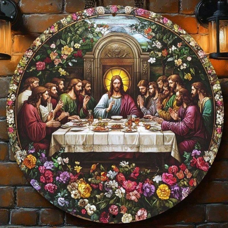 Metal Poster Vintage Last Supper Jesus Disciples Wall Art Living Room Decor