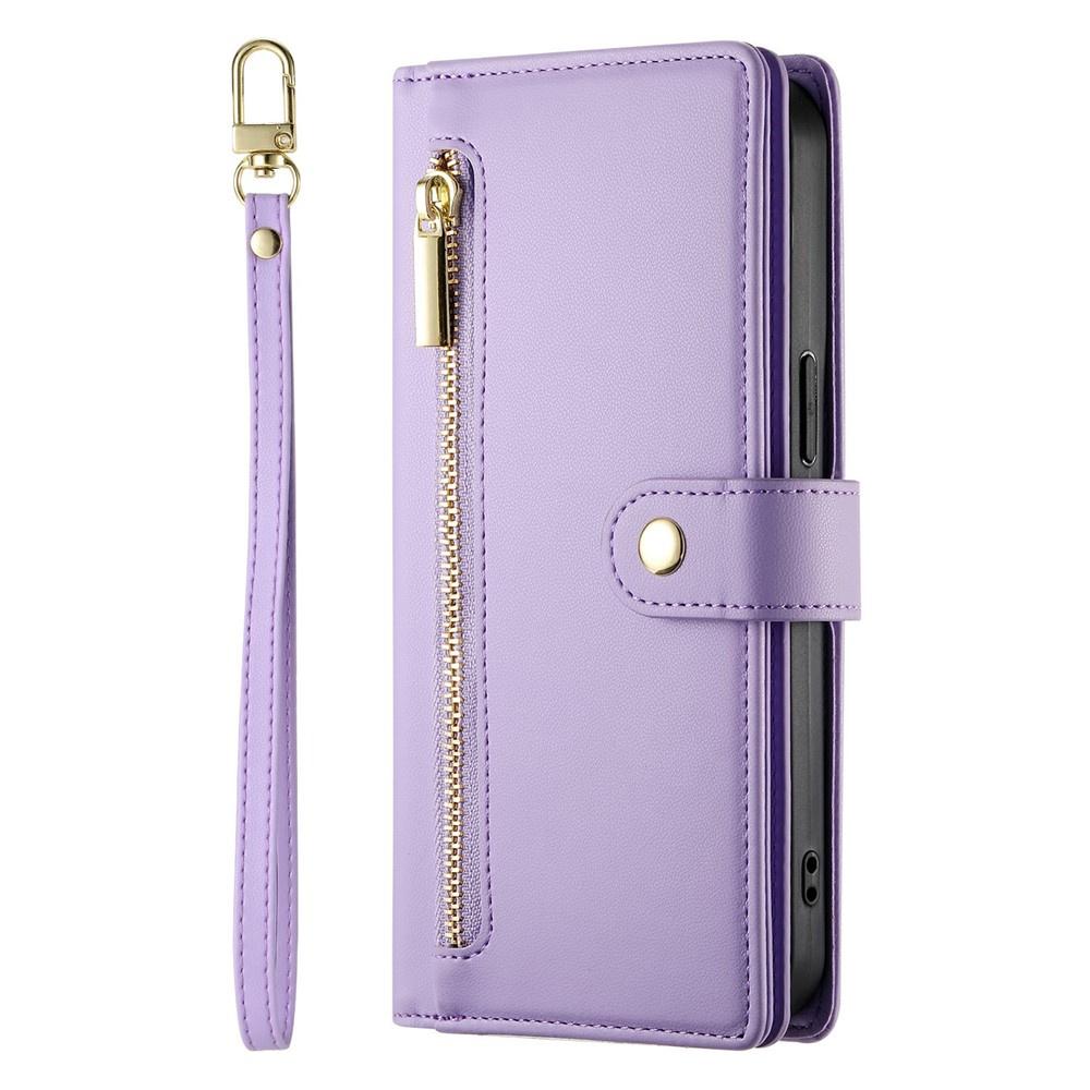 Flip Case for Xiaomi Redmi Note 15 Pro 5G, Wallet Zipper Pocket, Purple