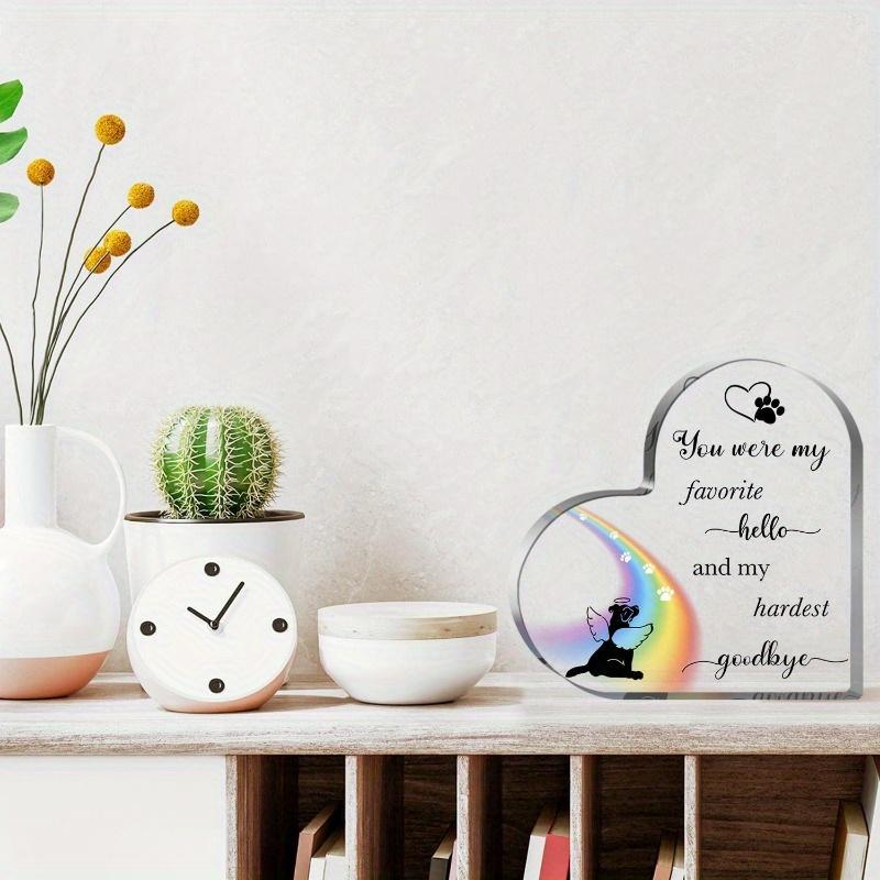 Dog Loss/Bereavement Gifts: Heart-Shaped Acrylic Memorial Sign – Dog Remembrance/Condolence Gift.