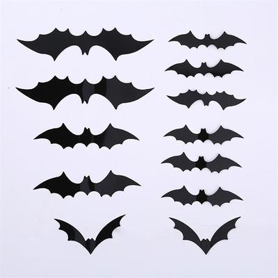 Halloweenské dekorace Odnímatelné Snadno aplikovatelné Duté Mini Nezapomenutelné Odnímatelná Samolepka s netopýrem Party dekorace Strašidelné 3D