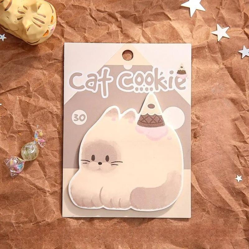 

30pcs Cute Cat Appearance Memo Pad Material Paper Collage Junk Journal Background Decoration Paper Notepad DIY Scrapbook
