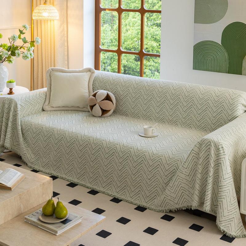 Striped Sofa Cover Anti Scratch Chenille Towel Blanket Thick 1/2/3/4 Seater Couch Chair Furniture Protector for Pets