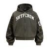 10016 High Street American Heavyweight 420g Camo Patchwork Hooded Jacket Loose Fit Mens Streetwear